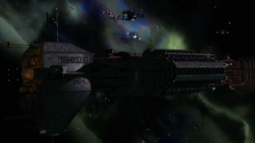 EAS Damocles engaging the White Star fleet