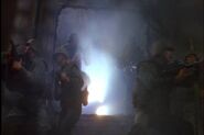Earthforce Marines breach B5's hull during the Battle for B5 Independence.