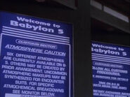 A sign on Babylon 5 to inform travelers of possible atmospheric accommodations