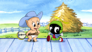 In the "Born to Sing" music video, Baby Porky plays the banjo on stage, with Baby Marvin dancing.