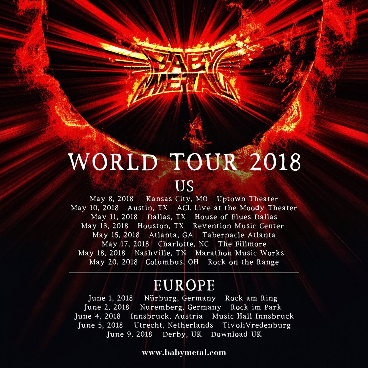 Metal Tour 2018. BABYMETAL 2015. ESP BABYMETAL. BABYMETAL Future Metal.