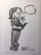 Telgemeier's drawing of Kristy Thomas.
