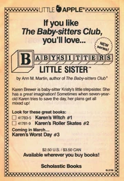 Baby-sitters Little Sister new series bookad from 20 1stpr 1989