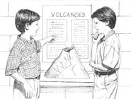 Ricky and Bobby look at Volcano project at science fair Colman7-11