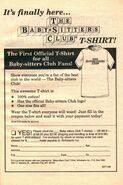 1990 ad for the first official BSC T-shirt from book 37