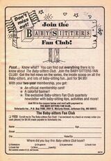 Baby-sitters fan club bookad from 51 orig 1stpr 1992