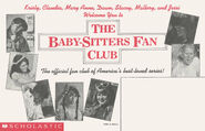Baby-sitters Fan Club welcome card circa 1990