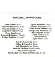 Baby-sitters Club 88 Farewell Dawn audio tape J-card back