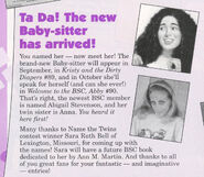 Abby and the Name the Twins contest winner announced in a 1995 BSC Fan Club newsletter