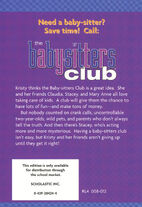 Baby-sitters Club 01 Kristys Great Idea 2001 reprint back cover