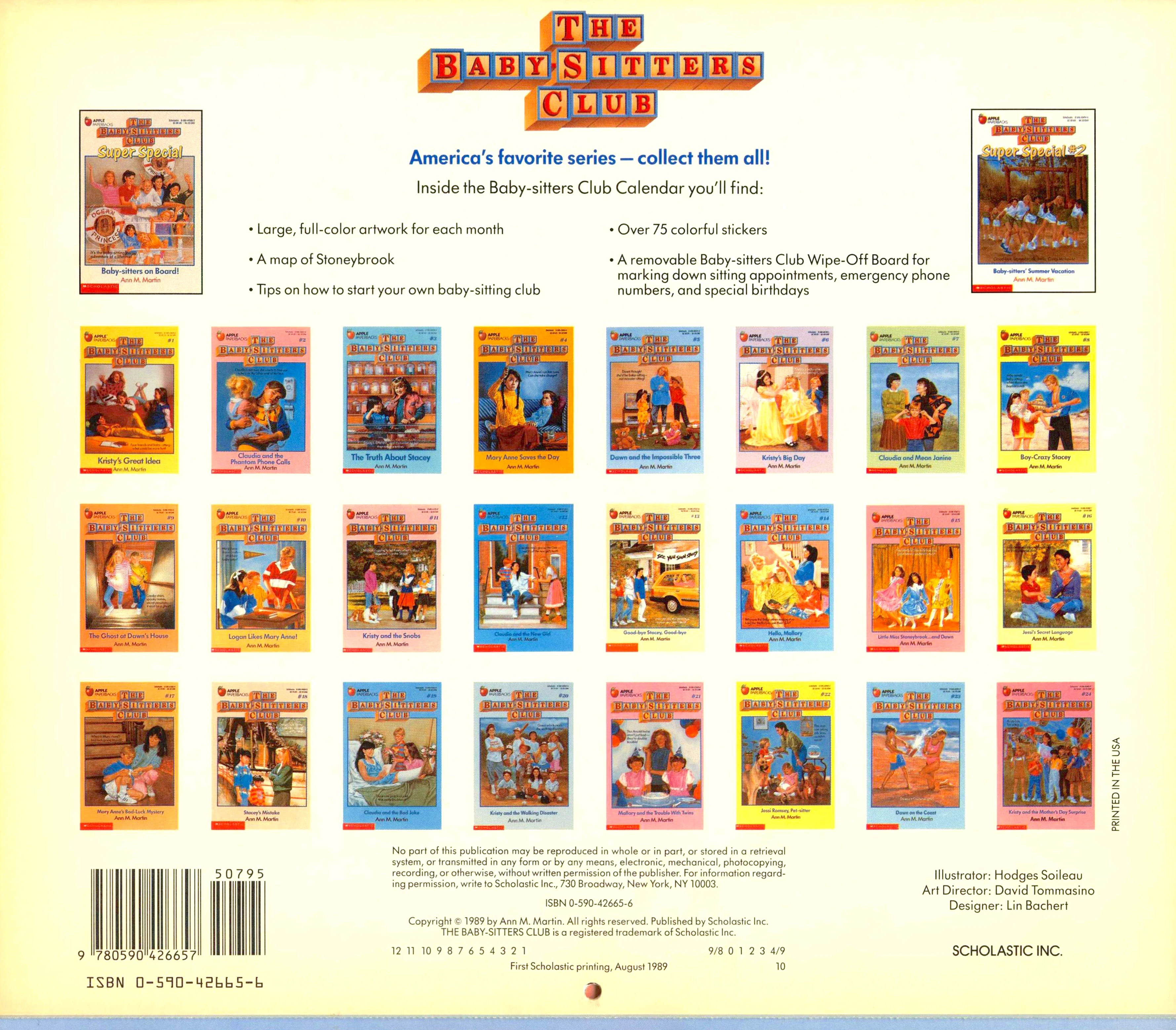 1990 BSC calendar | The Baby-Sitters Club Wiki | Fandom