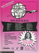 1994 BSC World Tour announcement and schedule ad sheet