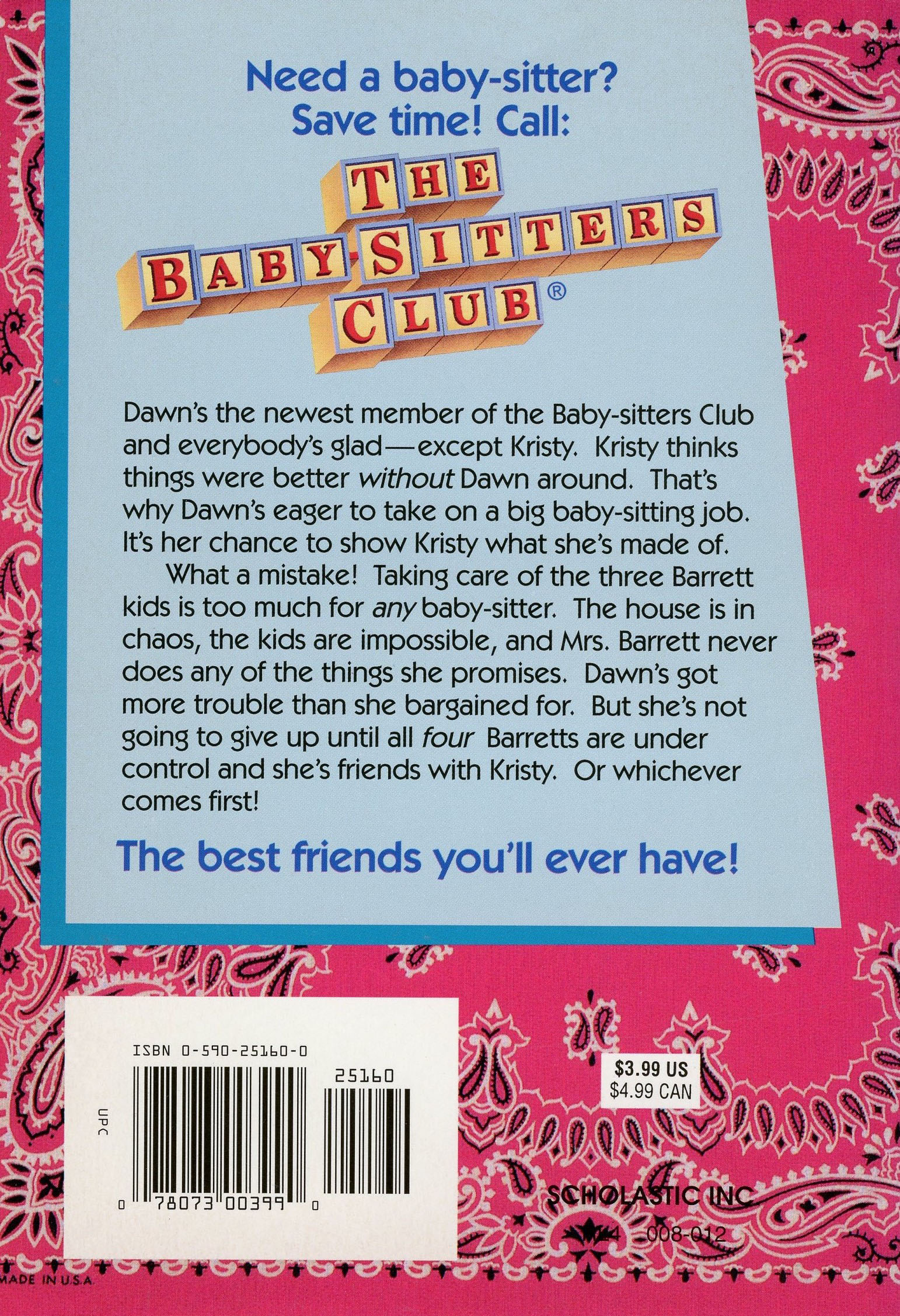 Dawn and the Impossible Three The Baby Sitters Club Wiki Fandom