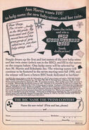 Name the Twins contest bookad from Staceys Book 1stpr 1995