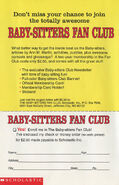 Booklet back cover with ad for BSC Fan Club