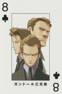 Eight of Clubs (Text: Three Gandor brothers)