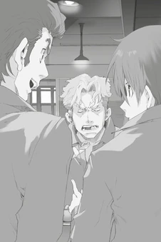 Isaac Dian,  et  discutant au mess.