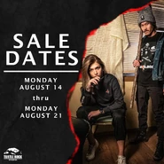 Promotional material featuring the sale dates for the August 2023 sale.