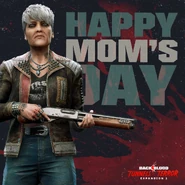 Promotional material featuring Christine for Mother's Day