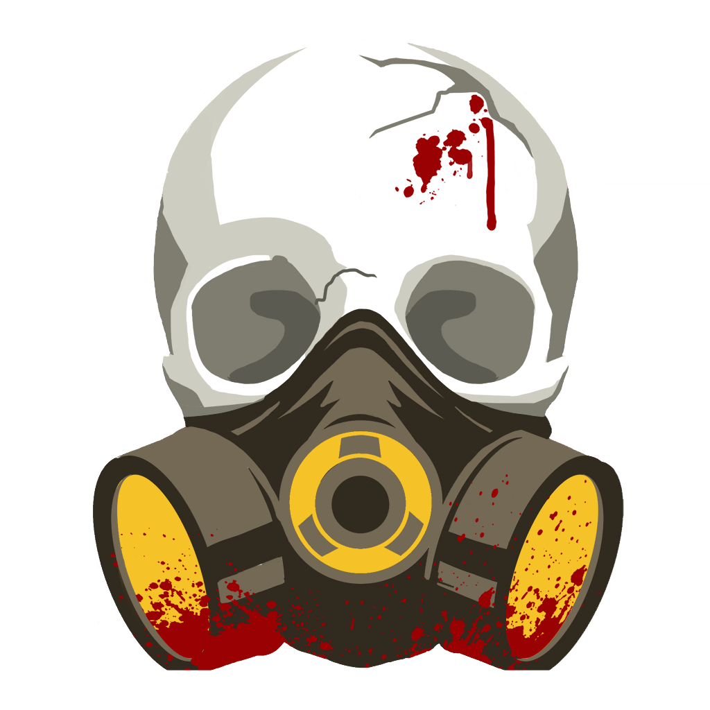 skull gas mask cartoon