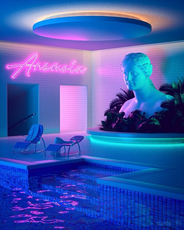 Backrooms level: 983 purple pool glow - AI Generated Artwork - NightCafe  Creator
