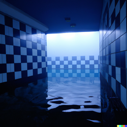 The Backrooms Flooded Level Poster with Grass | Level 2 Overflow