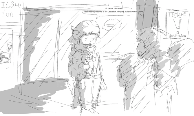 Sketch depicts the events that led to the Cascadan Conflict.