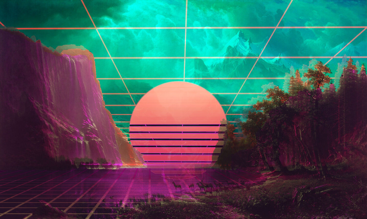 1366x768 Resolution Purple Sunrise 4K Vaporwave 1366x768 Resolution  Wallpaper - Wallpapers Den