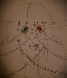 This is an artistic representation of "Native" Tracker, Amygdala (a.k.a. Pretty Boy). Drawing was completed by anonymous wanderer H.P.