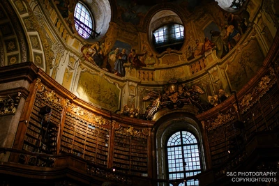 一张一层图书馆的照片。