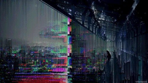 Glitchy suburban view