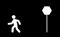 Man road sign