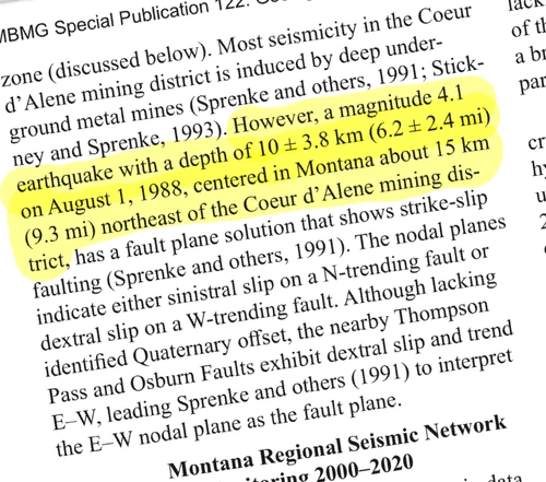 Montana earthquake