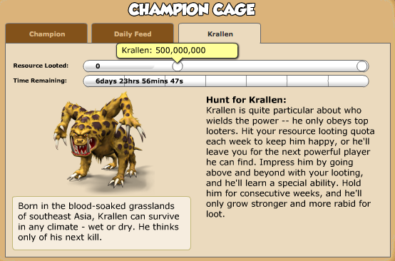 Hunt for Krallen, Backyard Monsters Wiki