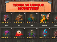 Train 14 Unique Monsters (Note that there are 17 monsters in the overworld)