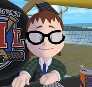 Buddy in a suit for commentating on certain rinks Backyard Hockey 2005.