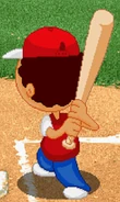 Hugo's batting stance.