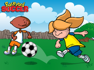 Ricky and Gretchen in a Backyard Soccer wallpaper.