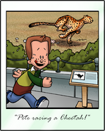 Pete racing a cheetah in the credits of Backyard Football 2004.