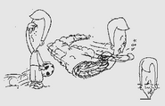 Sketches of Pete shown in the credits for Backyard Soccer MLS Edition.