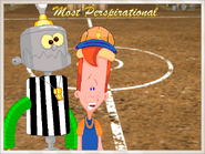 Pete posing with Mr. Clanky as "Most Perspirational"