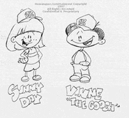 Original production art of Sunny and Vinnie, taken from the Humongous Sports website.