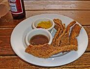 Southern-fried bacon; note the brown gravy.