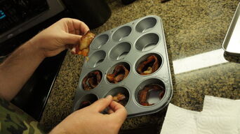 Bacon in muffin tins - 1 