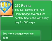 Earning the "Wiki Hero!" badge