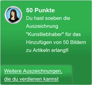 Erhalten des Badges "Kunstliebhaber"