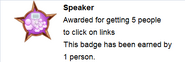 Hover text for earning "Speaker"