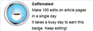 Hover text for requirements of "Caffeinated"