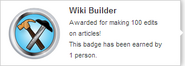 Hover text for earning "Wiki Builder"