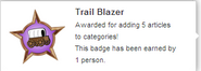 Hover text for earning "Trail Blazer"